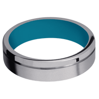 Tantalum + Bead , Polish Finish + Sea Blue