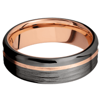 Tantalum Noir + Treebarkh , Polish Finish + 14K Rose Gold
