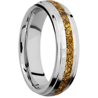 14K White Gold + Hammer , Polish Finish