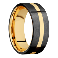 Zirconium + Satin Finish + 14K Yellow Gold
