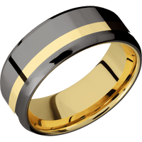 Tantalum Noir + Polish , Polish Finish + 14K Yellow Gold