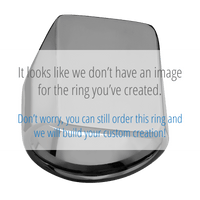 Extra Large Rectangle signet ring (24x17mm) in Zirconium, with a Wide style band, a Red Jasper inlay.