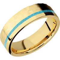 10K Yellow Gold + Hammer , Polish Finish