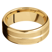 10K Yellow Gold + Polish , Sand Finish