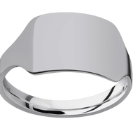 Medium Horizontal Rectangle signet ring (16x11.5mm) in Titanium, with a Cigar style band.