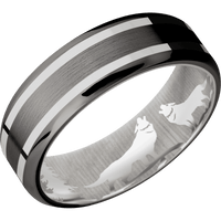 Tantalum Noir + Satin , Polish Finish + 10K White Gold