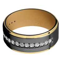 Zirconium + Bead , Polish Finish + Gold