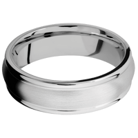 14K White Gold + Satin , Polish Finish + Titanium