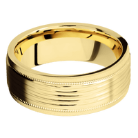 22K Yellow Gold + Treebark3 , Bead Finish