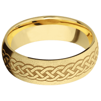 14K Yellow Gold + Stone Finish