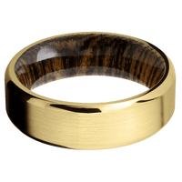14K Yellow Gold + Satin , Polish Finish + Bocote