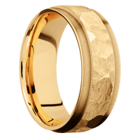 14K Yellow Gold + Rock , Sand Finish