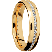 10K Yellow Gold + Satin , Polish Finish