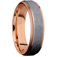 14K Rose Gold + Polish , Sand Finish