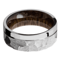 10K White Gold + Rock , Polish Finish + Walnut