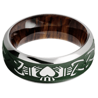 10K White Gold + Polish , Polish Finish + Cocobolo