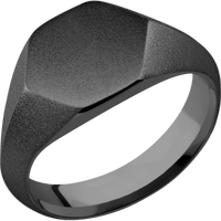 Medium Hexagon signet ring (13.9x12mm) in Zirconium, with a Wide style band.