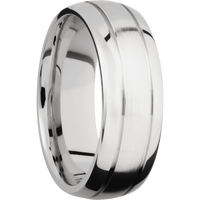 14K White Gold + Satin , Polish Finish