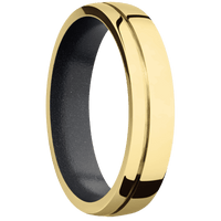 10K Yellow Gold + Polish , Polish Finish + Dark Grey