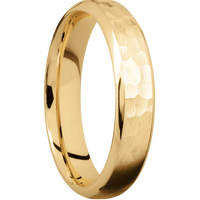 10K Yellow Gold + Hammer , Polish Finish
