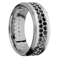 10K White Gold + Hammer , Satin Finish