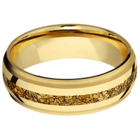 14K Yellow Gold + Polish , Satin Finish