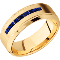 14K Yellow Gold + Machine , Polish Finish
