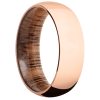 18K Rose Gold + Polish Finish + Koa