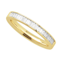 14K Yellow Gold band with 31 Baguette Lab Grown Diamond having TCW-.62
