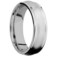 14K White Gold + Satin , Polish Finish + Titanium