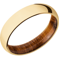 10K Yellow Gold + Polish Finish + Desert Iron Wood