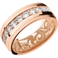 14K Rose Gold + Polish , Bead Finish