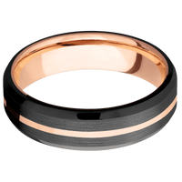 Zirconium + Satin , Polish Finish + 10K Rose Gold