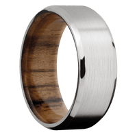 14K White Gold + Satin , Satin Finish + Teak