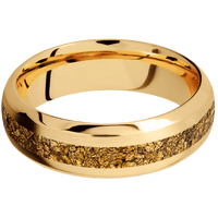 14K Yellow Gold + Satin , Polish Finish