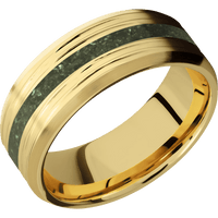 14K Yellow Gold + Treebark3 , Satin Finish