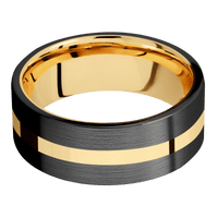 Zirconium + Satin Finish + 14K Yellow Gold