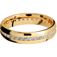 10K Yellow Gold + Satin , Polish Finish