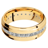 10K Yellow Gold + Satin , Polish Finish