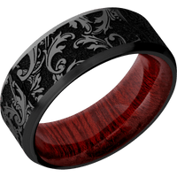 Zirconium + Polish , Satin Finish + Blood Wood