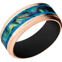 14K Rose Gold + Hammer , Satin Finish + Black