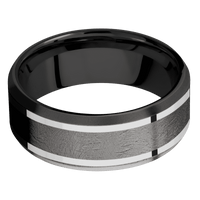 Tantalum Noir + Distressed , Bead Finish + Zirconium