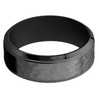 Zirconium + Hammer , Polish Finish + Black