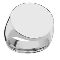 Extra Large Circle signet ring (22mm ) in Titanium, with a Wide style band.