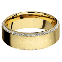 14K Yellow Gold + Stone , Sand Finish