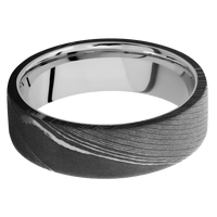 Damascus + Acid Finish + 14K White Gold