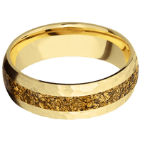 14K Yellow Gold + Hammer Finish