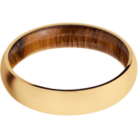 14K Yellow Gold + Satin Finish + Desert Iron Wood