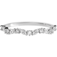 14K White Gold band with 8 Round and 7 Marquise Lab Grown Diamond having TCW-.33