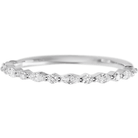 14K White Gold band with 7 Round and 6 Marquise Lab Grown Diamond having TCW-.28